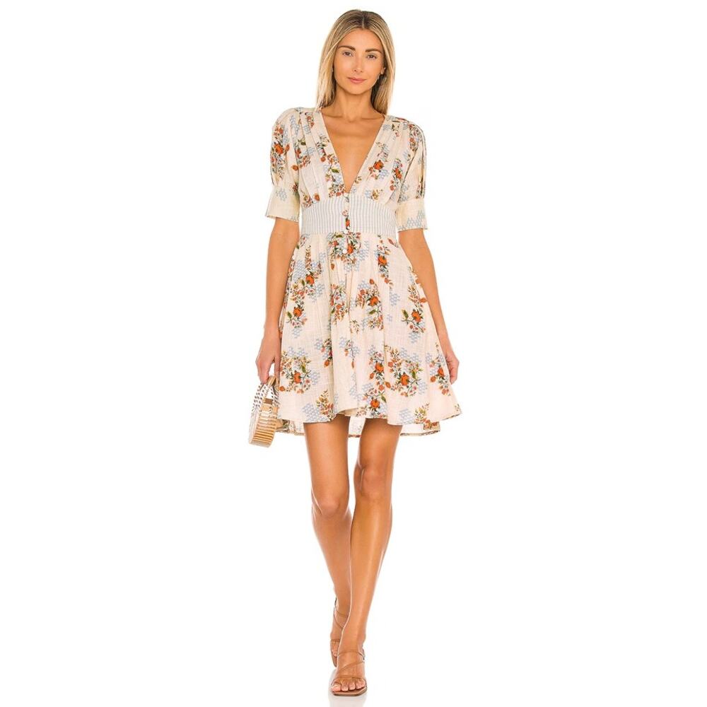 Agua Bendita Menta Sunbaze Dress Floral Print Size S